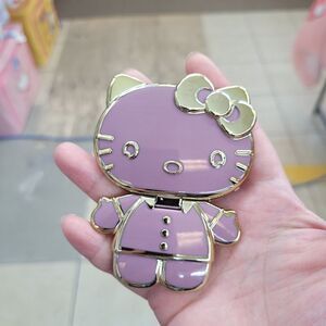 Brand New Sanrio Hello Kitty Gold & Purple Cell Phone Case Mirror & Stand